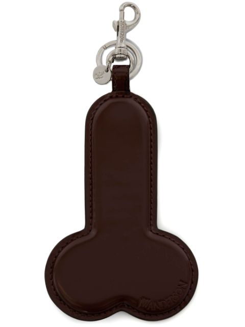 JW Anderson debossed-logo leather keyring Men