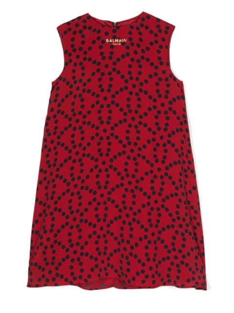 polka dot crepe dress