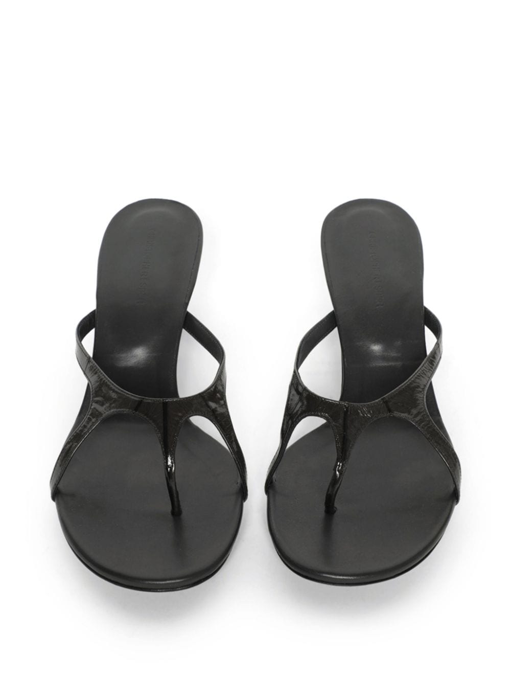 Shop Christopher Esber Alocasia 60mm Kitten-heel Leather Sandals In Black