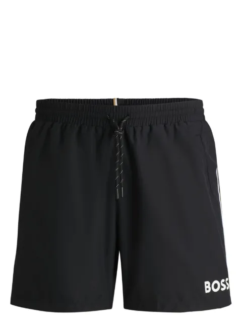 BOSS Bermuda de praia com logo bicolor