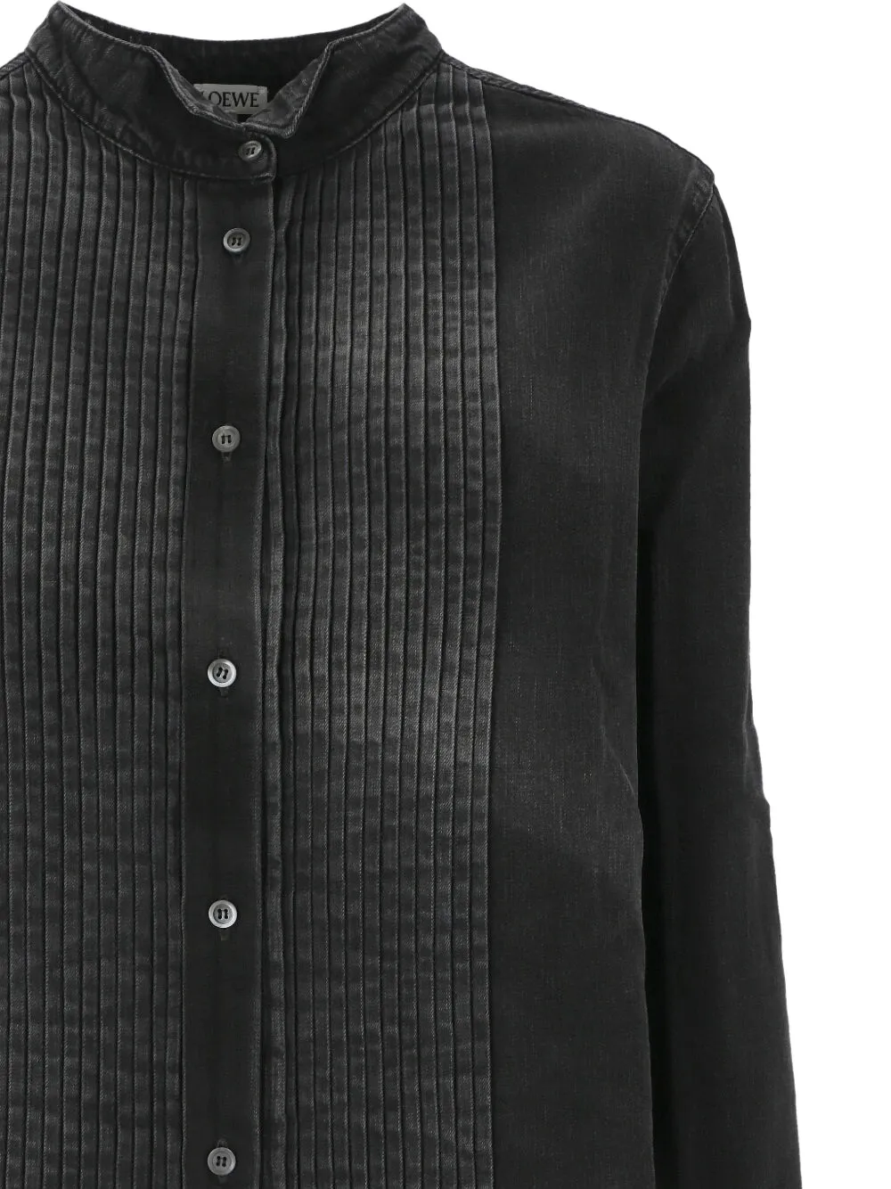  Loewe Pleated Denim Shirt - Black 