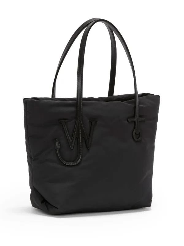 トートバッグ JW ANDERSON Black Fabric Puffy Anchor Shopping Bag JW Anderson Small Puffy Anchor Tote Bag | Black | FARFETCH