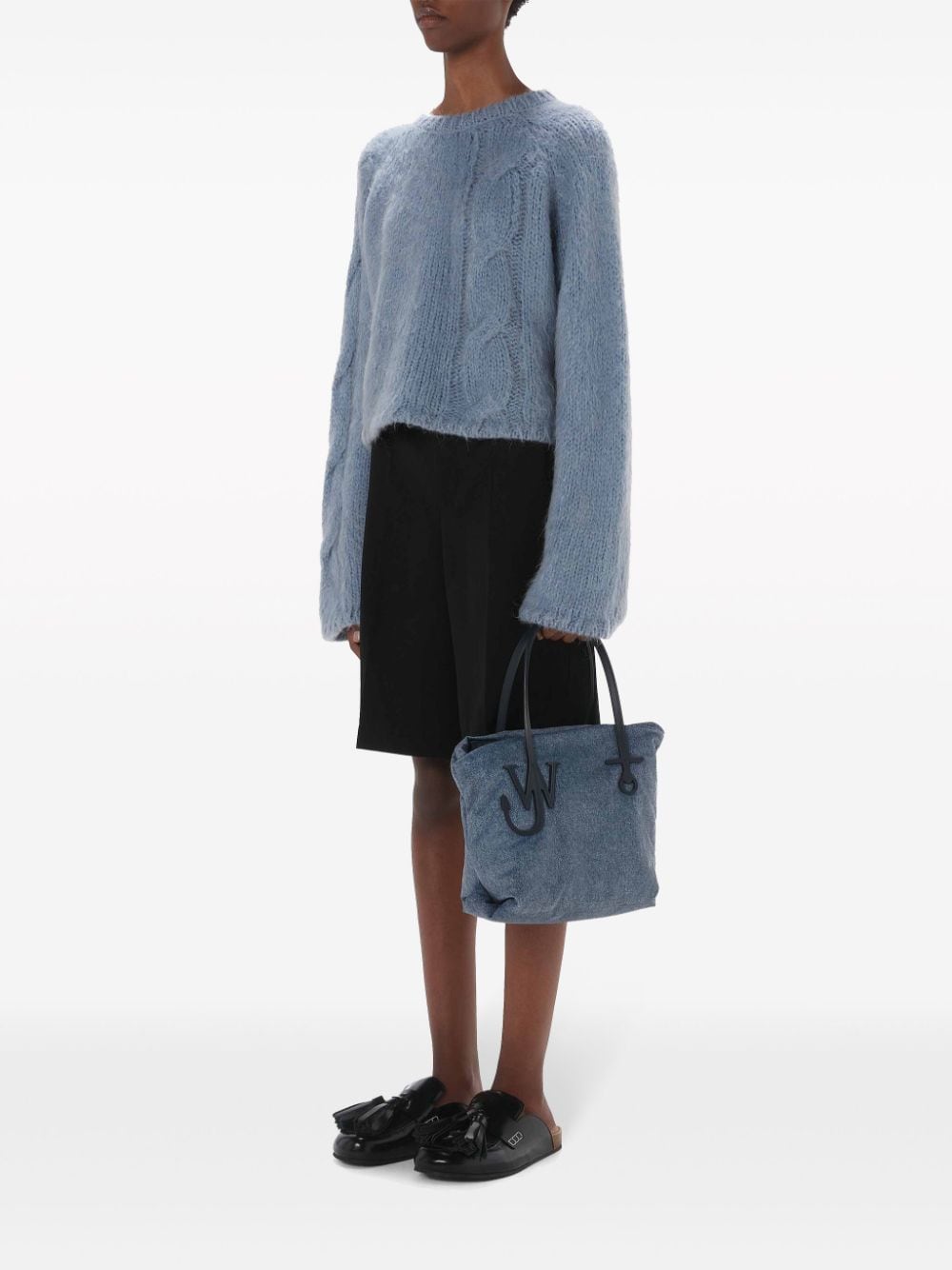 Shop Jw Anderson Small Anchor Padded Tote Bag In Blue