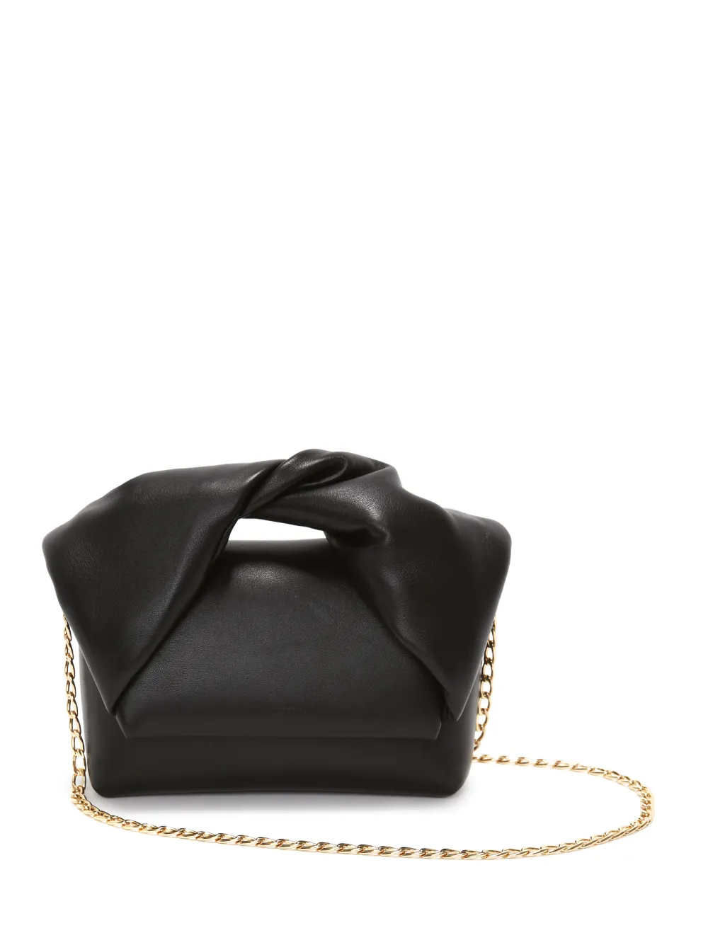 Shop Jw Anderson Small Twister - Leather Top Handle Bag In Black