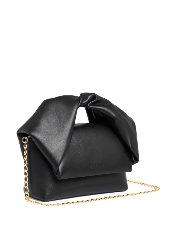 JW Anderson ツイスター レザーハンドバッグ S | ブラック | FARFETCH JP