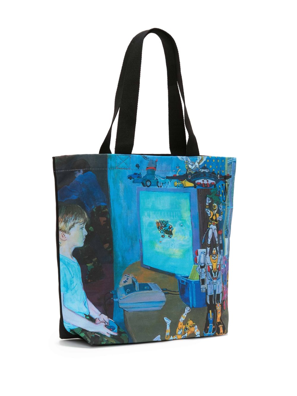 Shop Jw Anderson Graphic-print Canvas Tote Bag In Blue