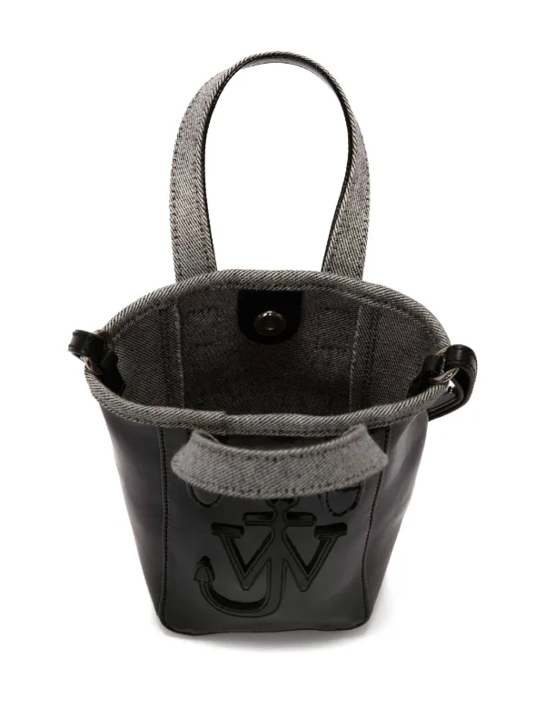 JW Anderson Mini Belt coated-denim Tote Bag | Black