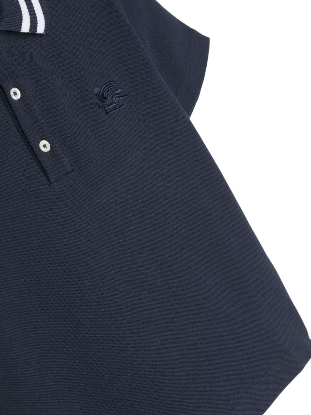 Shop Etro Pegaso-motif Cotton Polo Shirt In Blue