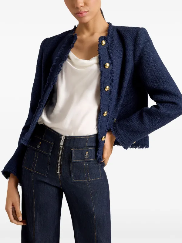 Cinq A Sept Christie Blouclé Jacket | Blue | FARFETCH