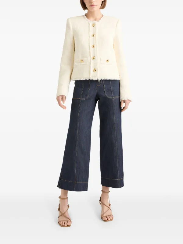 Cinq A Sept Christie Blouclé Jacket | White | FARFETCH CA
