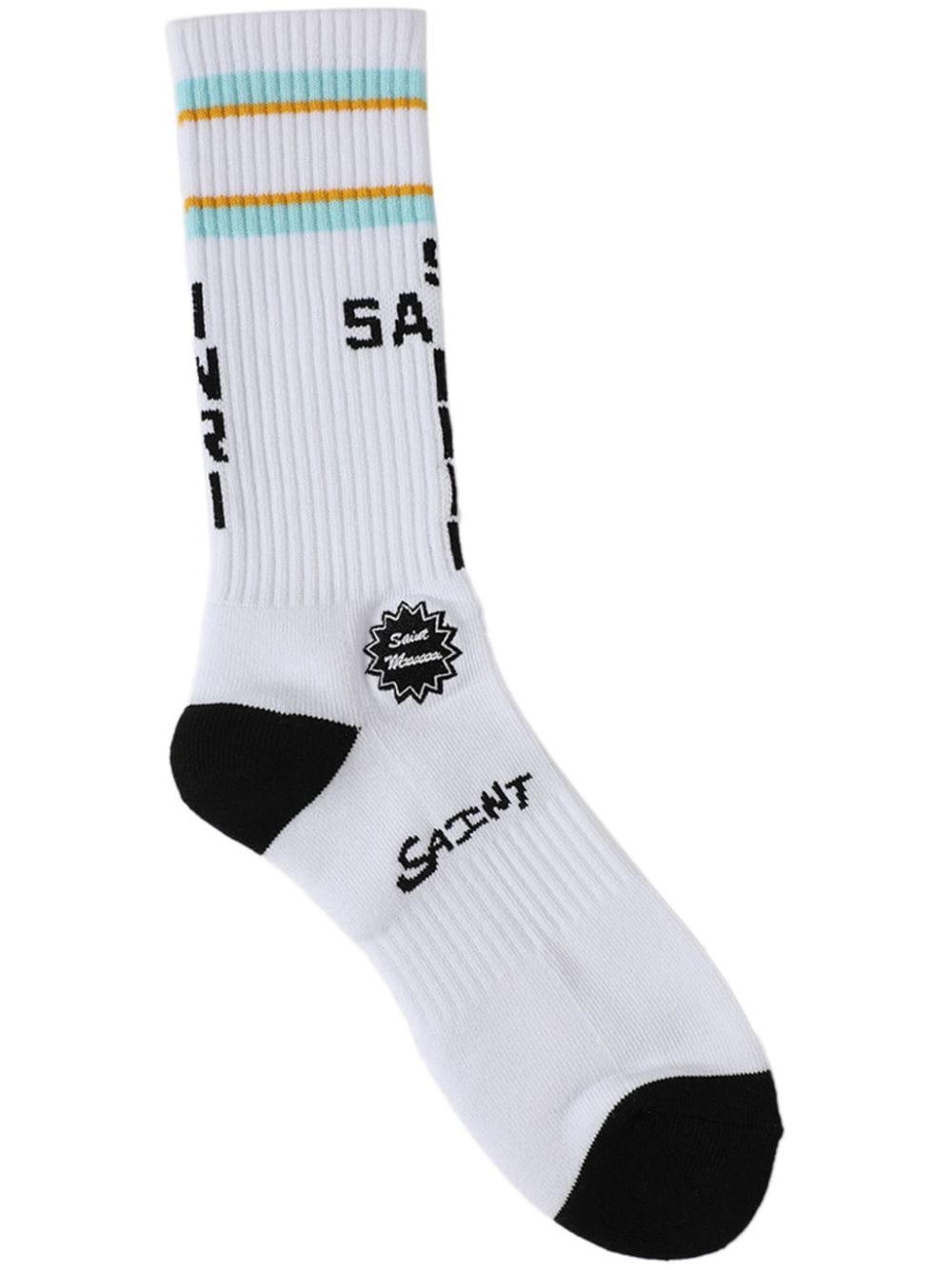 Saint Mxxxxxx Stripe-detailing Cotton Socks In White