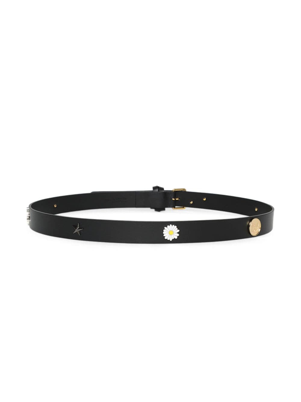 Shop Lanvin Appliqué-detail Leather Belt In Black