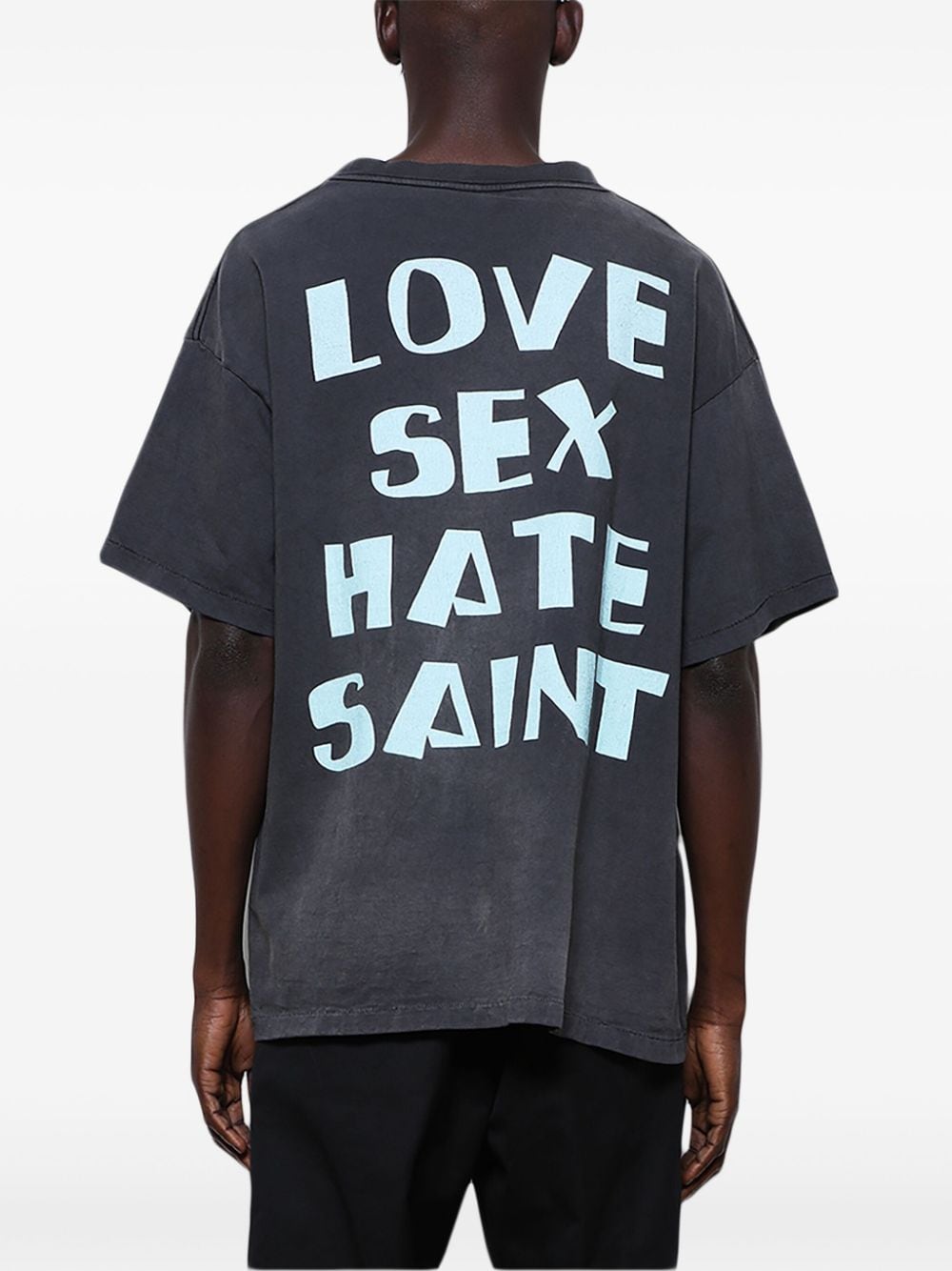 Shop Saint Mxxxxxx Graphic-print Cotton T-shirt In Schwarz
