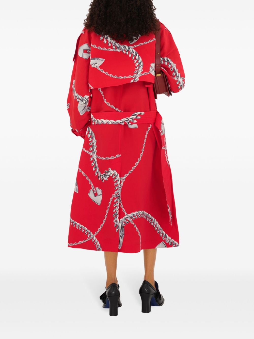 Shop Burberry Shield Hardware Taffeta Trench Coat In Red