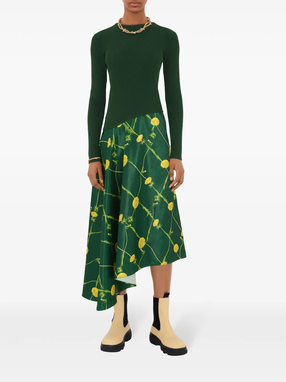 Burberry Midi-jurk met vlakken - Groen