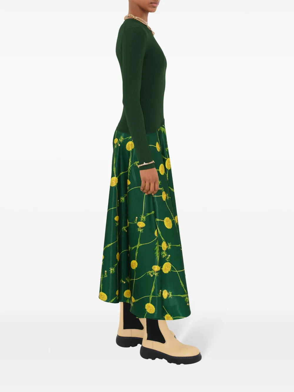 Burberry Midi-jurk met vlakken Groen