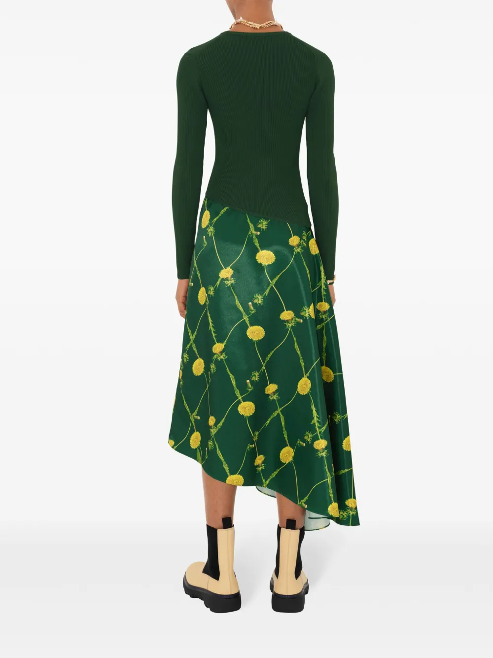 Burberry Midi-jurk met vlakken Groen