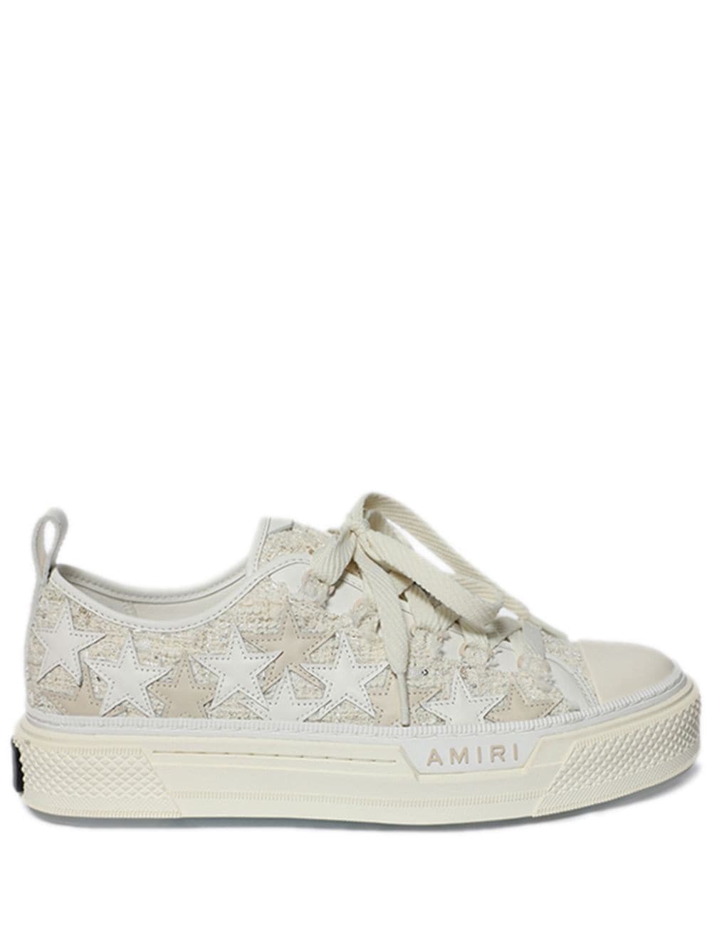 Shop Amiri Stars Court Low Panelled Sneakers In Neutrals