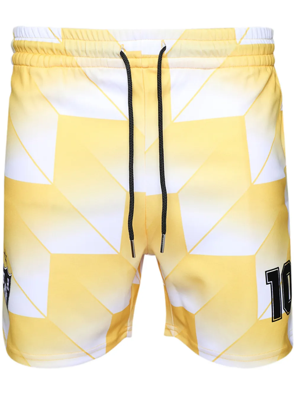 United Rivers Soccer Geometric-print Drawstring Shorts In Yellow