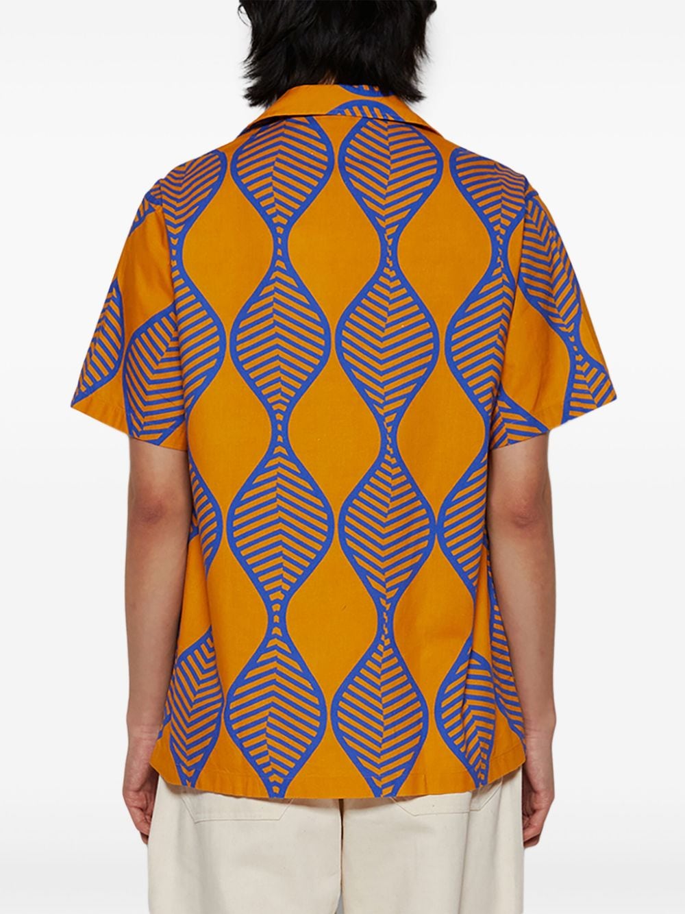 Shop Doppiaa Two-tone Printed Shirt In Yellow