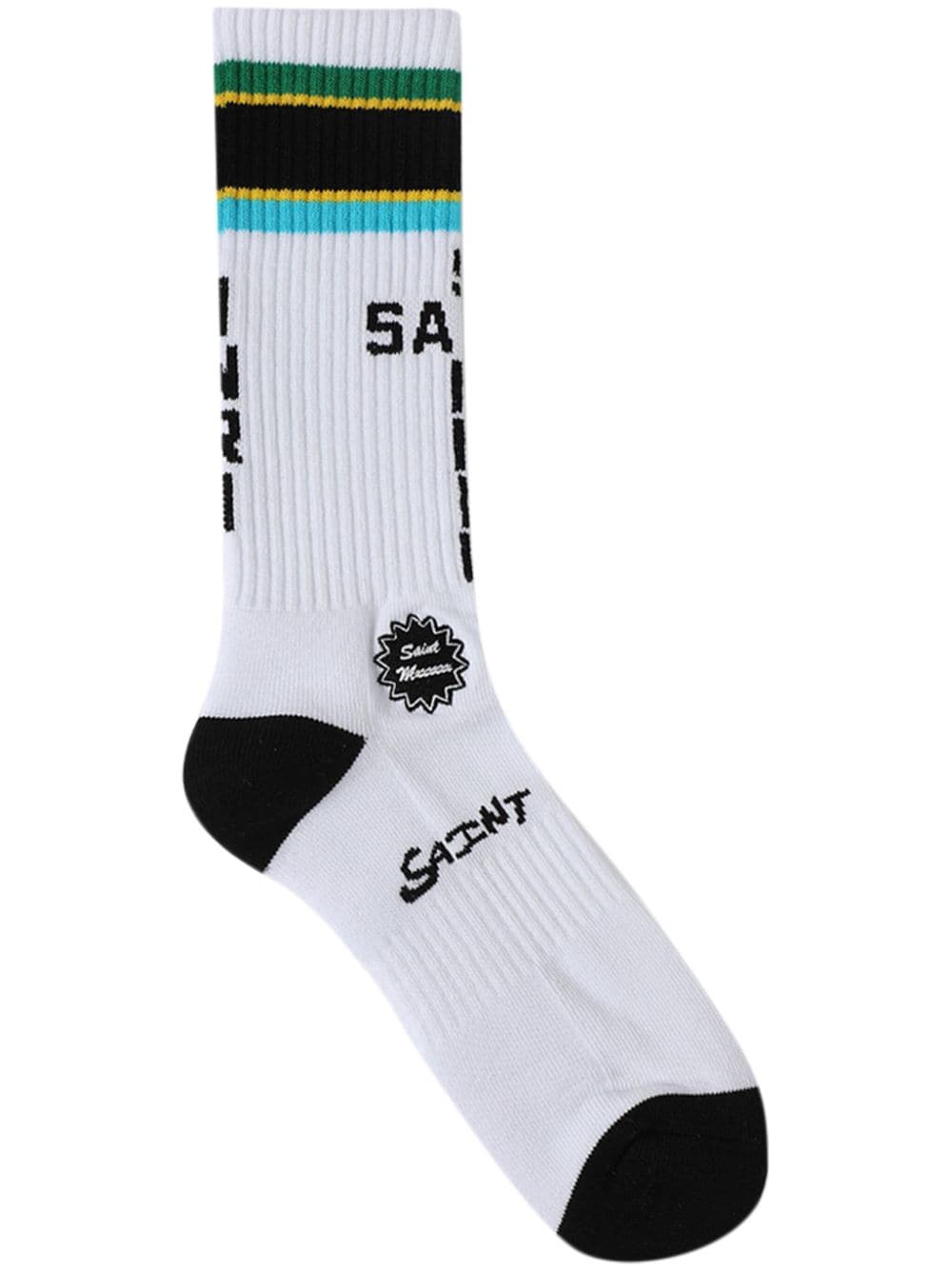 SAINT MXXXXXX stripe-detailing cotton socks Wit
