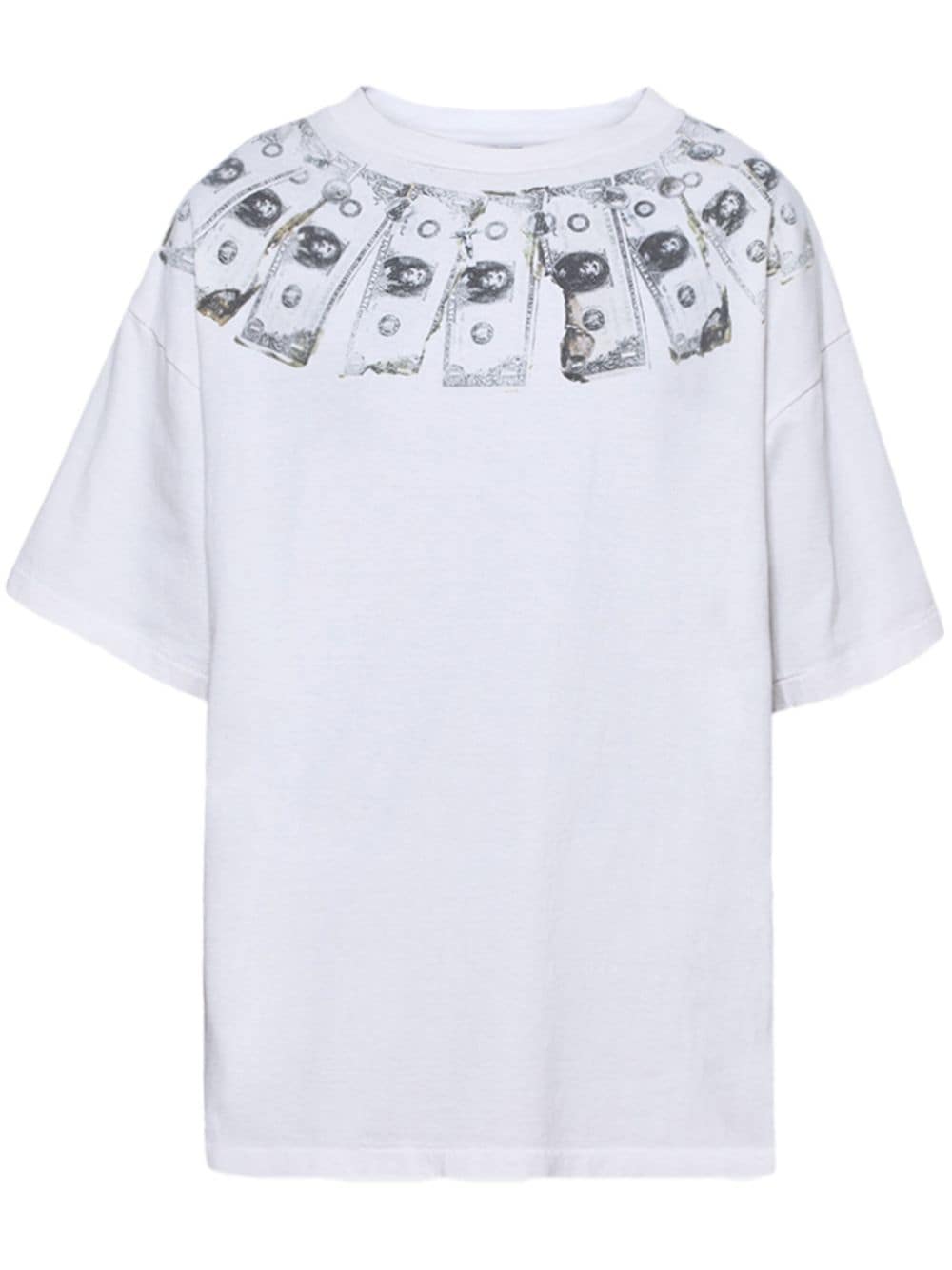Saint Mxxxxxx Money-print Cotton T-shirt In Weiss