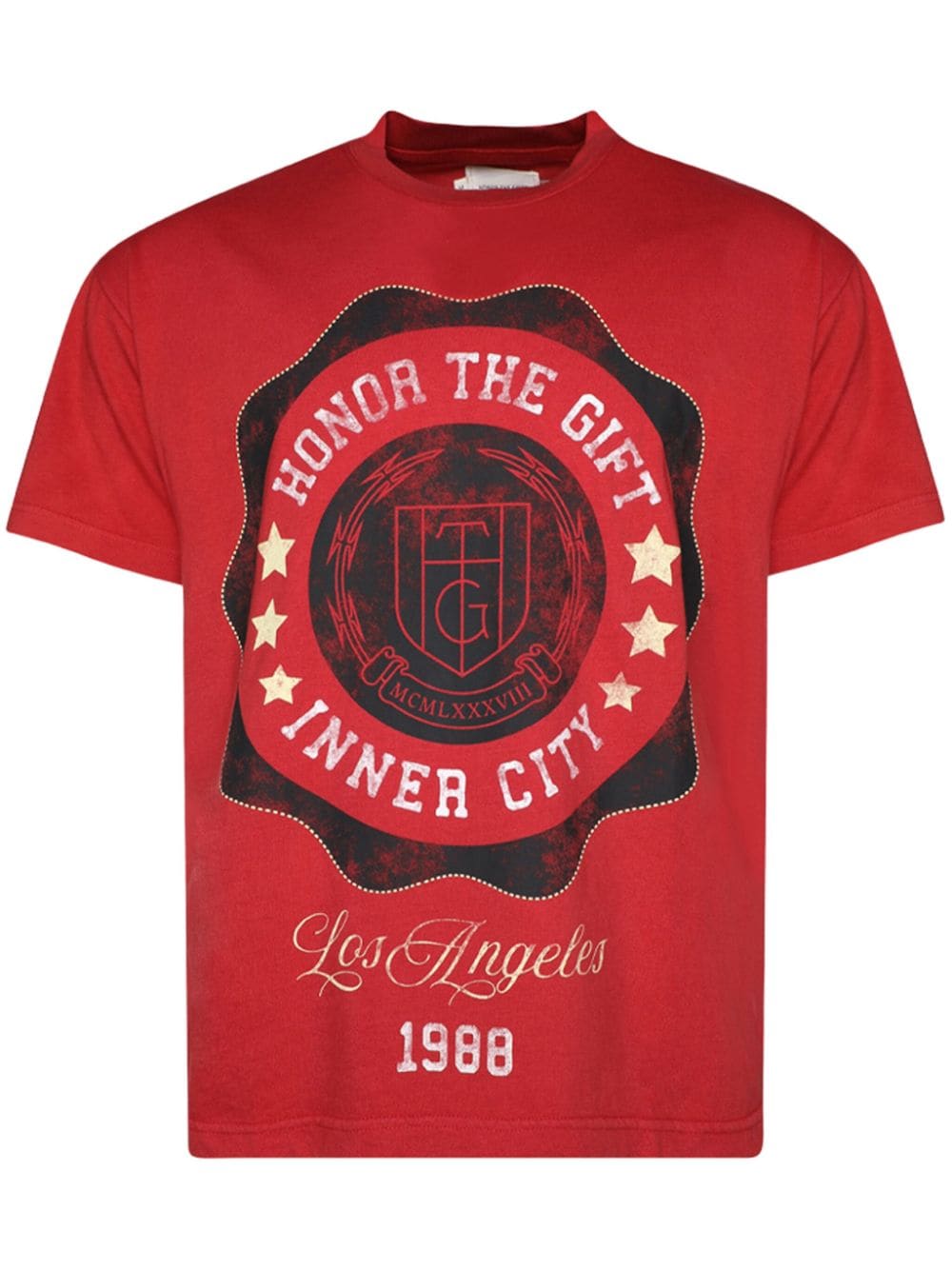 Honor The Gift Seal Logo Cotton T-shirt In Red