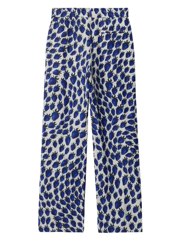 Burberry Strawberry graphic-print Trousers | Blue | FARFETCH