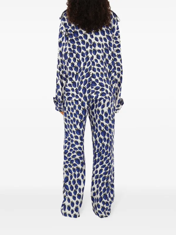 Burberry Strawberry graphic-print Trousers | Blue | FARFETCH