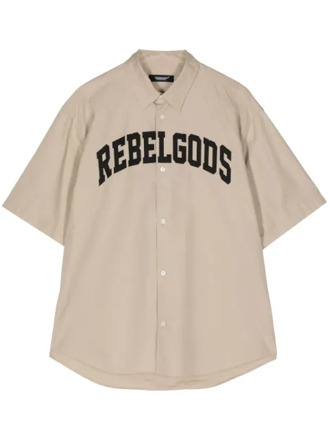 Undercover embroidered-motif poplin shirt