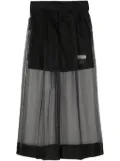 Undercover silk-overlay wide-leg trousers - Black