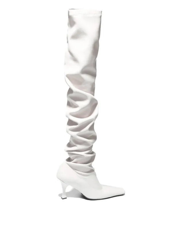 Proenza Schouler Trap over-the-knee Leather Boots | White