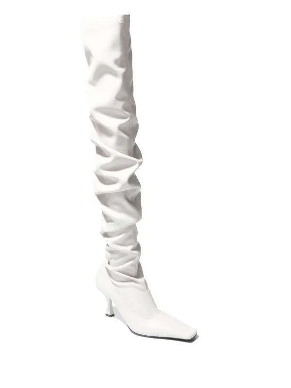 Proenza Schouler Trap over-the-knee Leather Boots | White