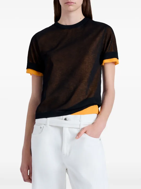 Proenza Schouler White Label Powell シアーニット トップ Proenza Schouler White Label Powell Layered Top in Sheer