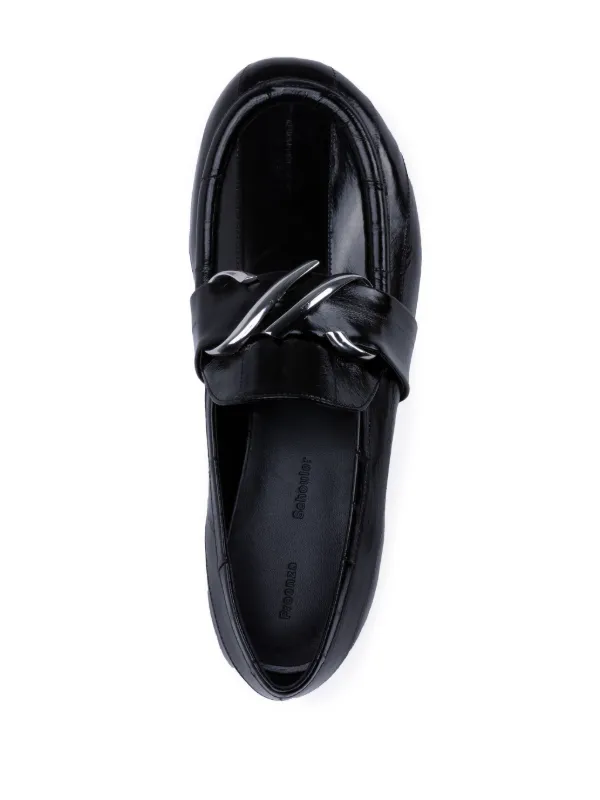 送料関税込★Proenza Schouler★モノグラムレザー ローファー Proenza Schouler モノグラム ローファー | ブラック | FARFETCH JP