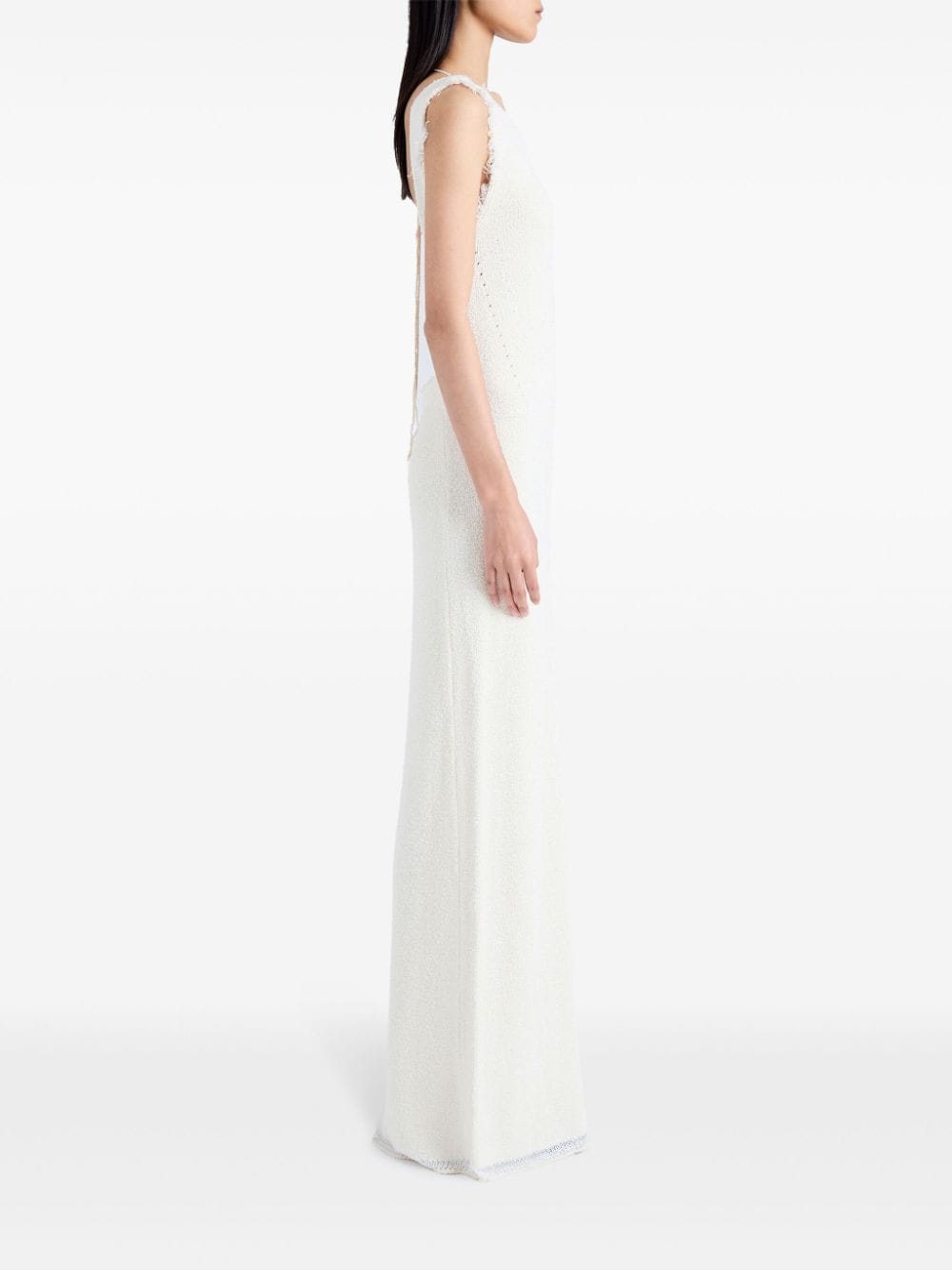 Shop Proenza Schouler Open-back Bouclé Maxi Dress In White