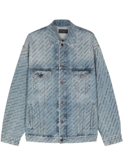 Balenciaga logo-print denim jacket