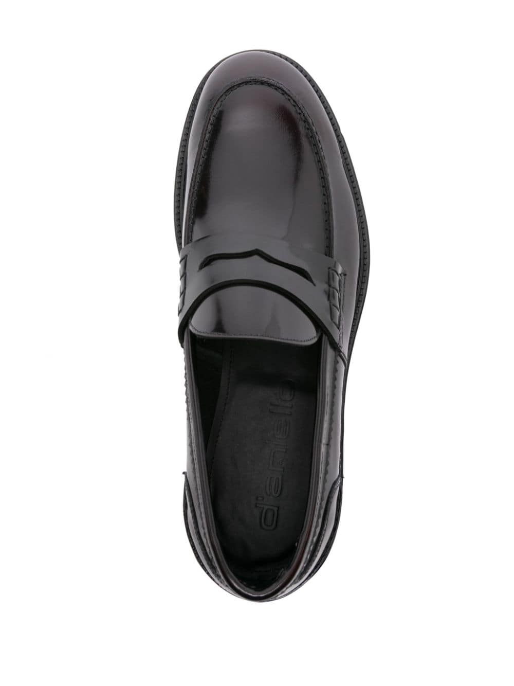 Shop D4.0 Penny Slot-detailed Leather Loafers In Red