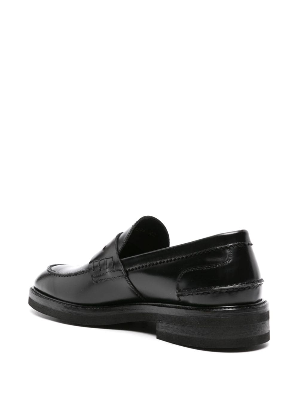 D4.0 penny slot-detailed leather loafers Black