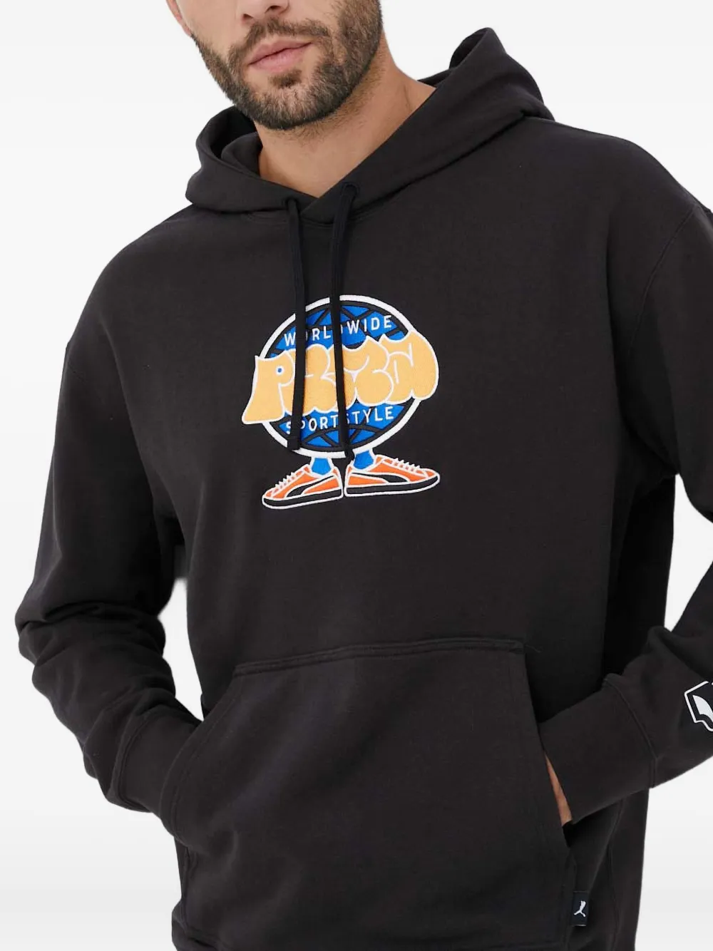 PUMA Hoodie met print Zwart