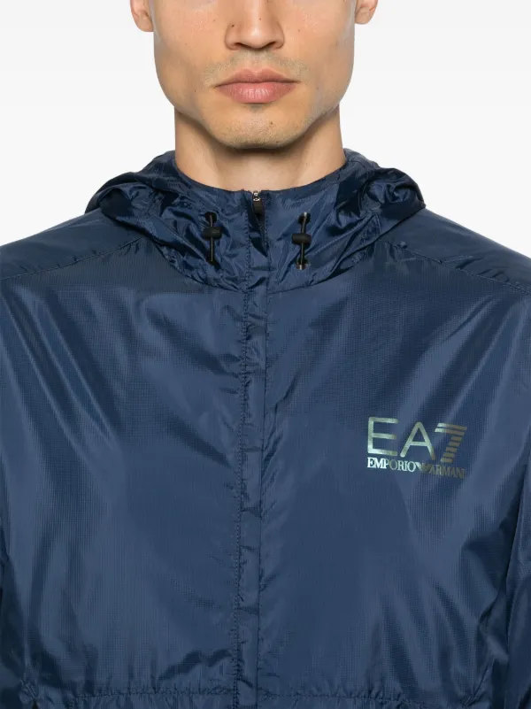 Ea7 Emporio Armani logo print Lightweight Jacket Blue FARFETCH PH