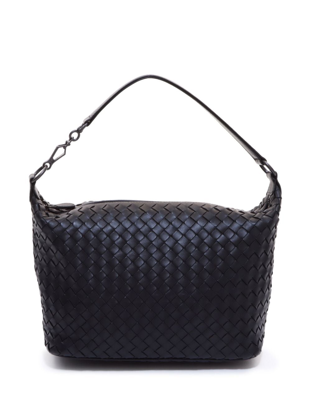 Pre-owned Bottega Veneta Intrecciato Zipped Handbag In Black