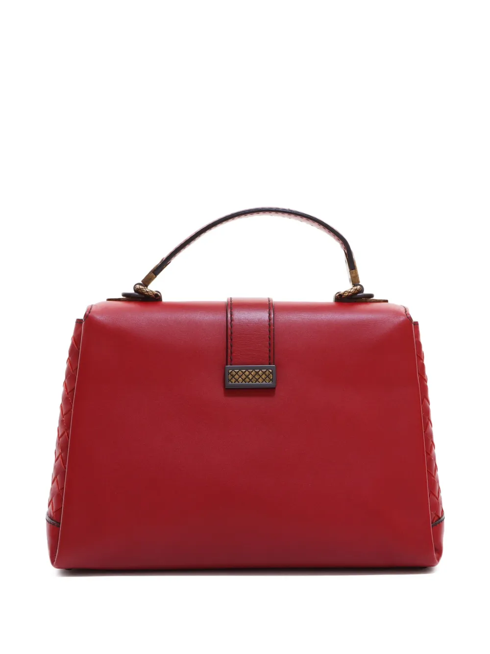 Bottega Veneta Pre-Owned Intrecciato schoudertas met omslag - Rood