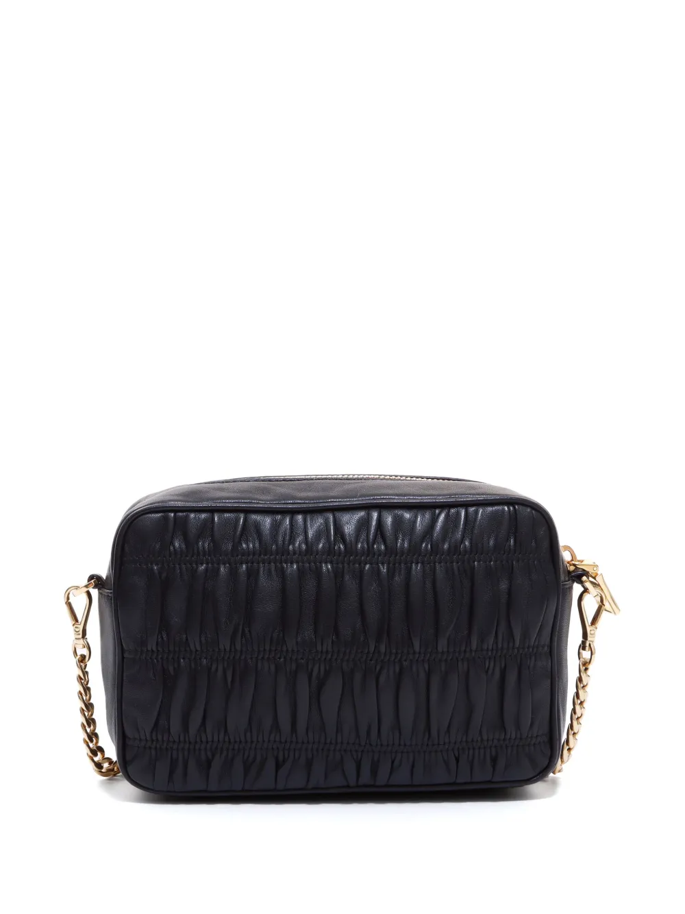Prada Pre-Owned gathered effect logo-lettering chain shoulder bag - Zwart