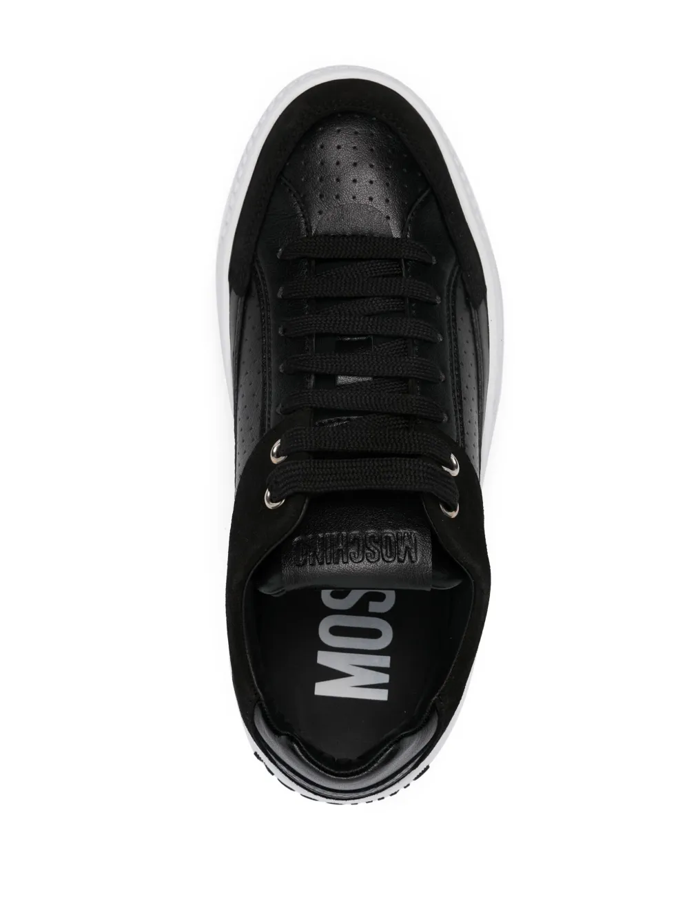 Moschino Sneakers met logo-reliëf Zwart