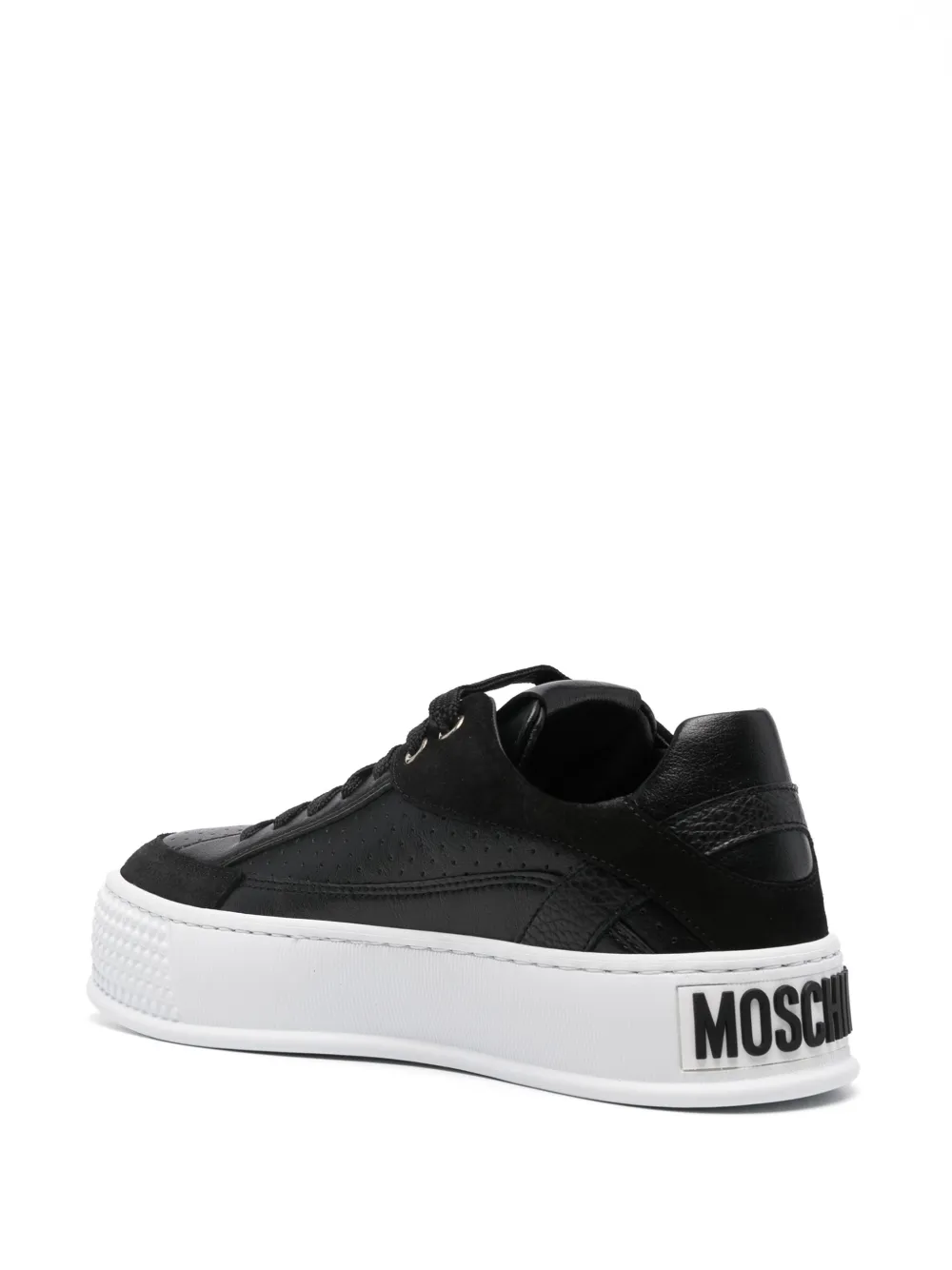 Moschino Sneakers met logo-reliëf Zwart