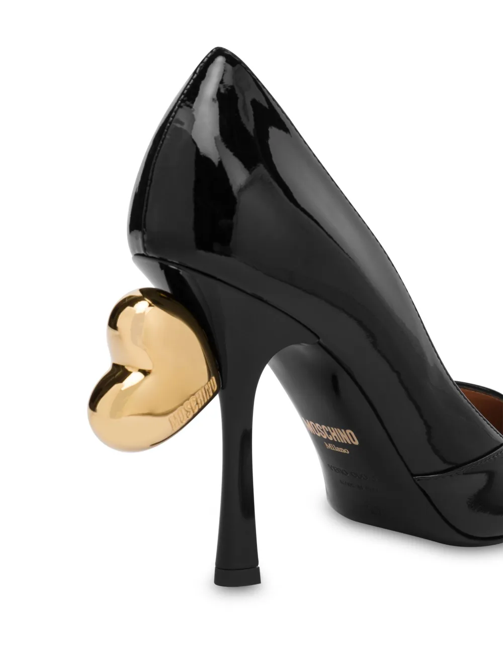 Moschino 100mm Patent Leather Pumps In Black