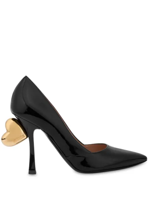 Moschino heart-appliqué leather pumps