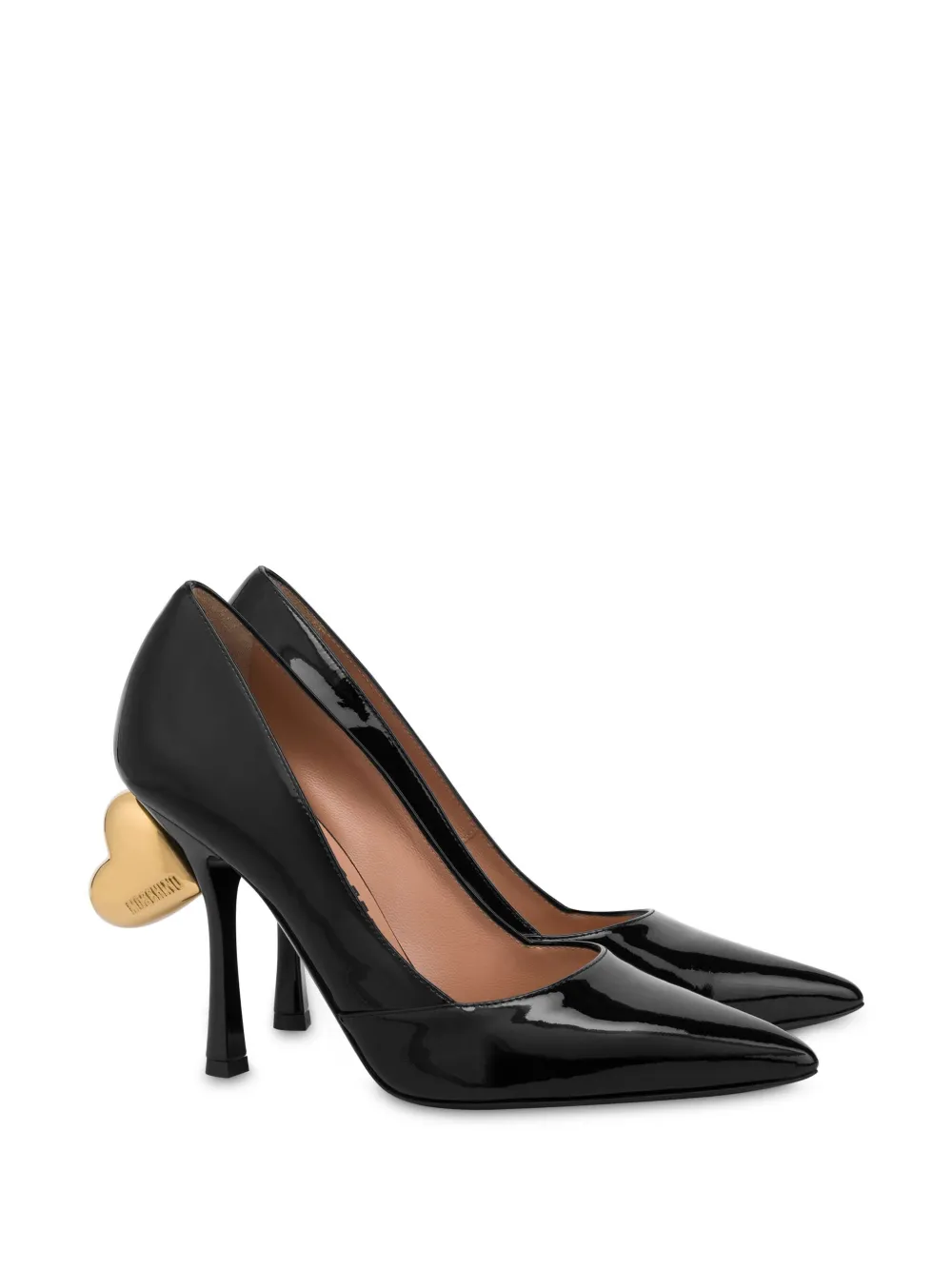 Moschino Leren pumps met applicatie - Zwart