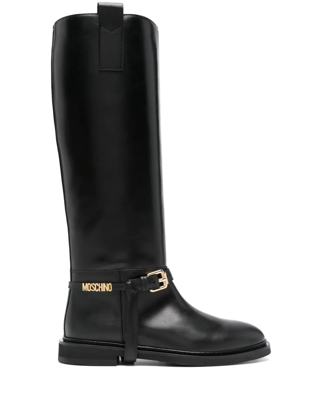 Moschino logo-lettering Boots | Black | FARFETCH